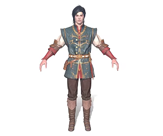 European-style European aristocratic European man game character cartoon character 3d model