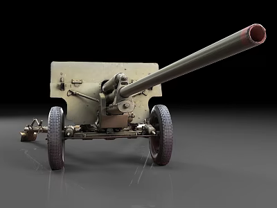 Anti-tank gun ZIS2 gun weapon 3d model
