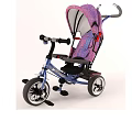 Kids Tricycle With Blue Frame Purple Canopy Black Seat And Pedals