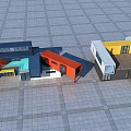 Colorful Modular Container Building Design With Red Blue Yellow And White Units