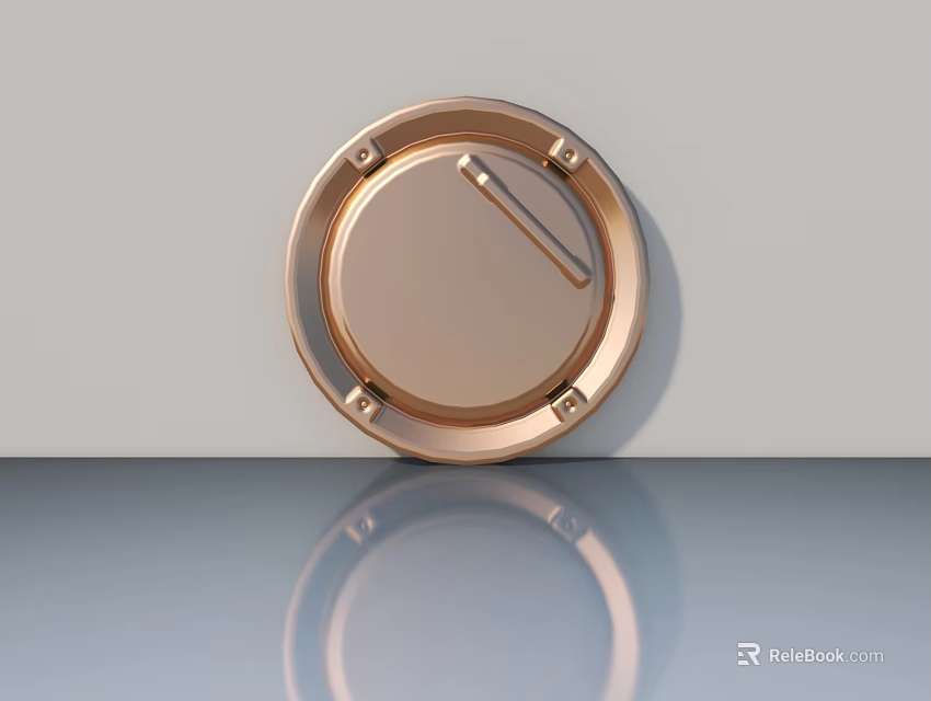 Modern Swing Door Design With Brass Accents And Smooth Metallic Surface 3d model 