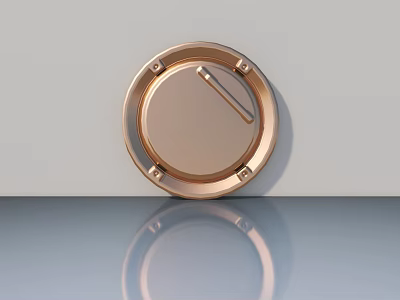 Modern Swing Door Design With Brass Accents And Smooth Metallic Surface 3d model
