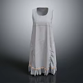 Stylish Gray Sleeveless Dress With Fringe Hem And Flowy Silhouette Design