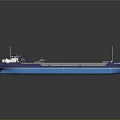 Two Modern Blue Cargo Ships With Flat Decks