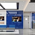 Modern Bank Lobby Interior Design With Seating Area Service Desks And Glass Partitions