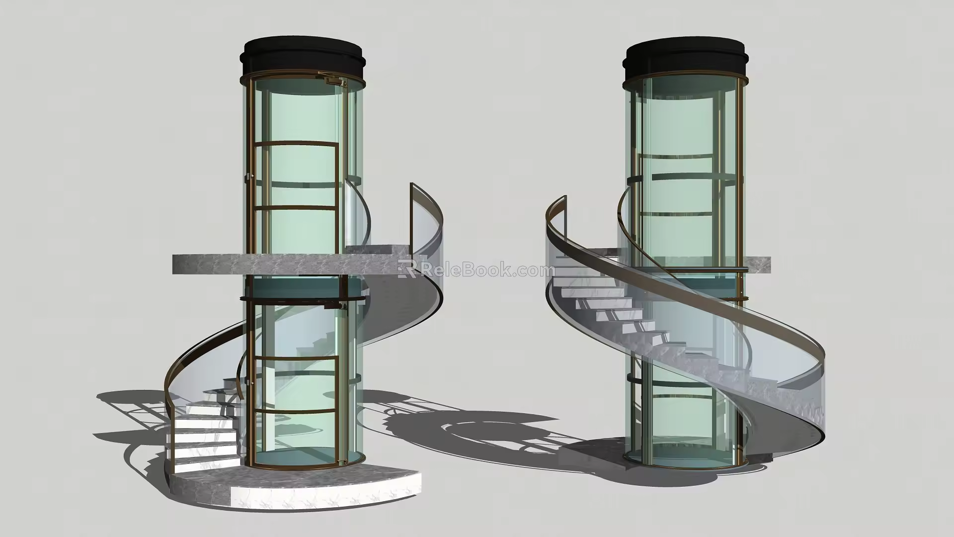 Modern Elevator Rotating Sightseeing Elevator 3d model
