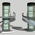 Modern Elevator Rotating Sightseeing Elevator 3d model