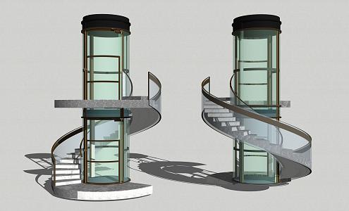 Modern Elevator Rotating Sightseeing Elevator 3d model