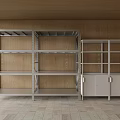Metal Open Display Shelves With Multiple Layers And Cabinet Doors For Modern Storage