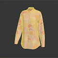 Fashionable Long Sleeve Shirt Featuring Pink And Orange Floral Print Design