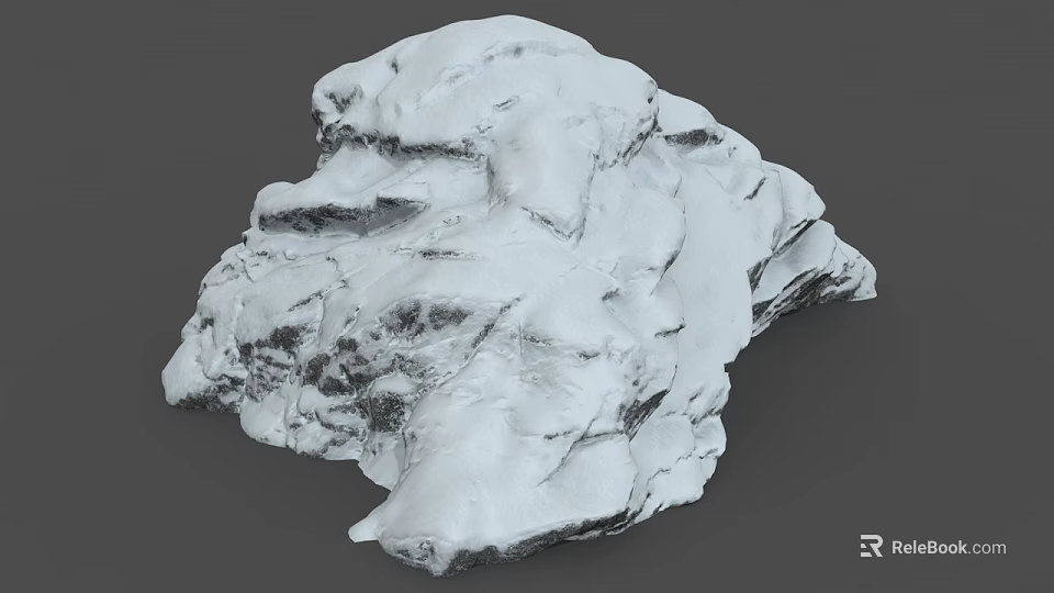 Natural White Stone And Wood 3D Model With Rough Texture And Uneven Surface 3d model 
