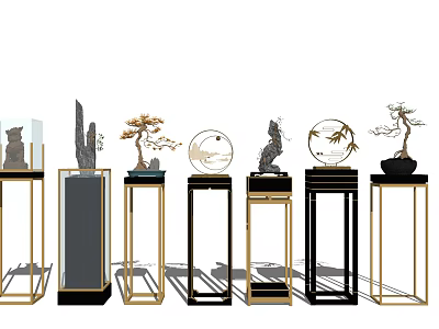 Light Luxury Ornaments Potted Plant Ornaments Combination 3d model