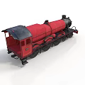 Vintage Red Steam Train Model With Black Roof And Classic Metal Wheels