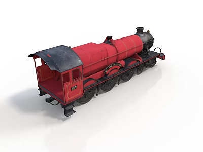 Vintage Red Steam Train Model With Black Roof And Classic Metal Wheels 3d model