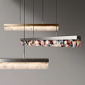 Modern Pendant Lights Design With Marble Texture And Colorful Patterned Metal Frames 3d model