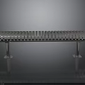 Modern Metal Bench With Sleek Slat Seat Sturdy Legs And Smooth Reflective Surface