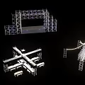 Stage Steel Frame Structure With Lighting Setup And Construction Elements Design 3d model