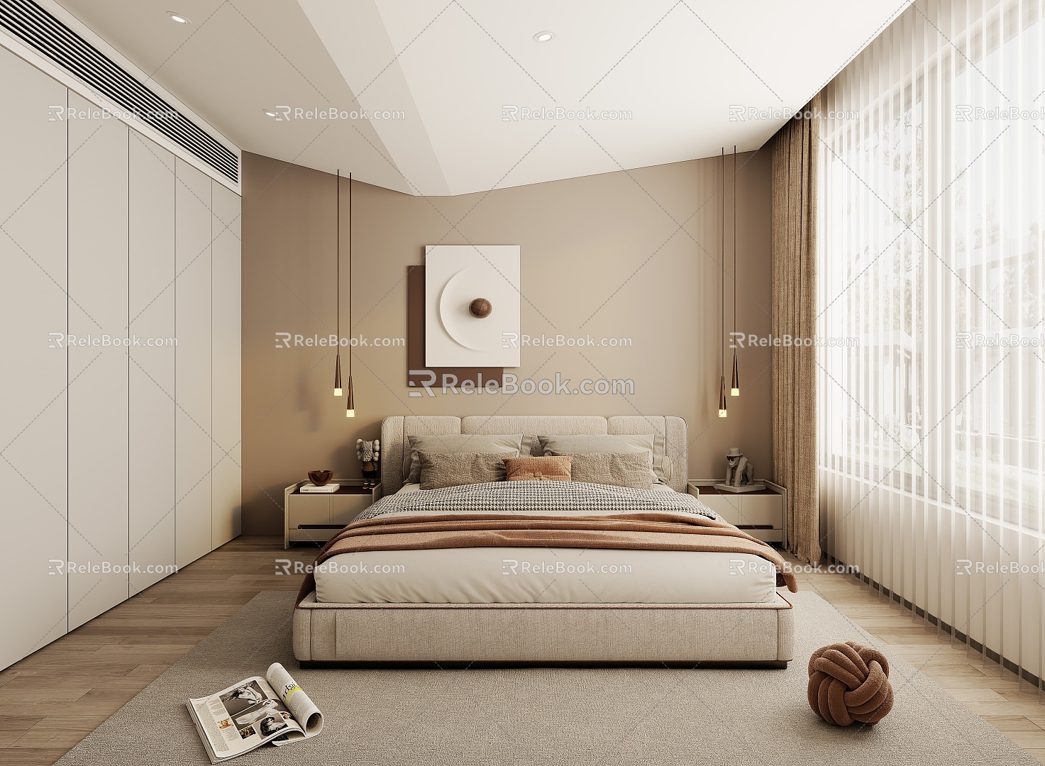 Bedroom Cream Wind Bedroom Bedroom 3d model