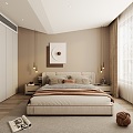 Bedroom Cream Wind Bedroom Bedroom 3d model