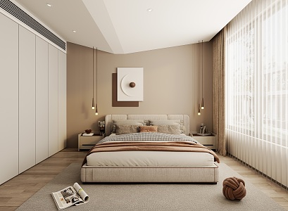 Bedroom Cream Wind Bedroom 3d model