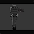 Futuristic Sci-Fi Weapon Featuring Black Metallic Body Long Barrel Ergonomic Grip And Tactical Sights
