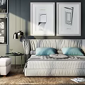 Modern Double Bed Combination 3d model