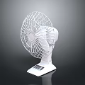 Modern White Tabletop Electric Fan With Solar Panel And Efficient Design