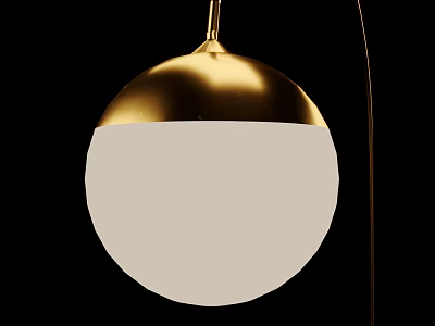 Modern Golden Floor Lamp With White Spherical Shade And Sleek Design 3d model