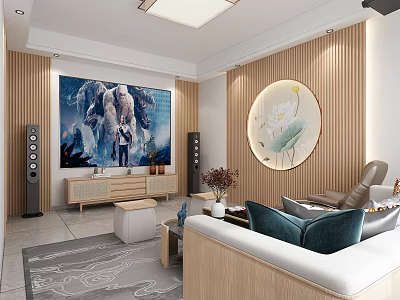 New Chinese Audio-visual Room 3d model