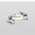 Silver Mechanical Horse Sculptures With Geometric Design And Modern Art Style