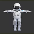 White Astronaut Spacesuit With Modern Design And Blue Accents For Cosmic Fashion