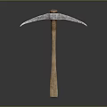 Heavy Duty Pickaxe Tool With Metal Head And Wooden Handle For Mining