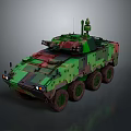 Advanced Modern Armored Wheeled Military Tank With Camouflage And Weapon System