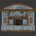 Vintage Small Building Model With Rusty Roof Weathered Wooden Walls Small Windows And Door