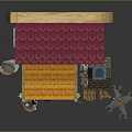 Small Traditional House With Red Tiled Roof Yellow Awning Brick Chimney Wooden Frame And Barrels
