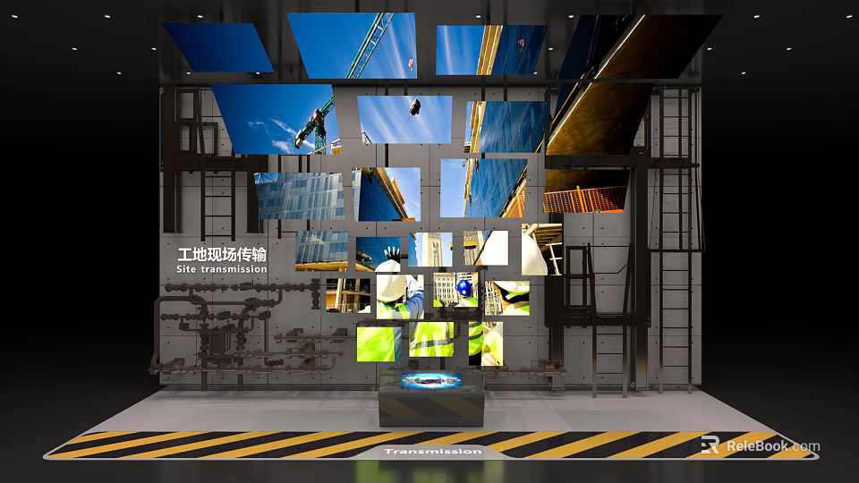 Construction Site Safety Experience Hall With Interactive Simulation And Training Equipment 3d model 