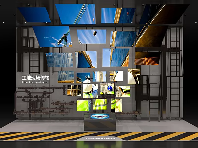 Construction Site Safety Experience Hall With Interactive Simulation And Training Equipment 3d model