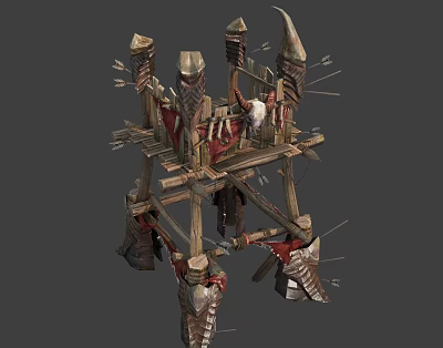 National Wind Sentinel Tower Battle Damaged Sentinel Tower 3d model