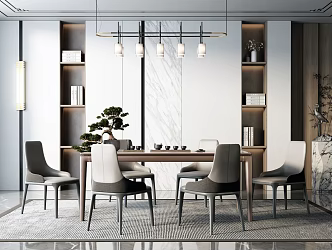 New Chinese Tea Table and Chair 3d model