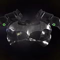 Black Mechanical Armor Clothing With Green Glowing Accents And Futuristic Design