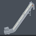 Industrial Inclined Conveyor System With Metal Structure And Hopper For Material Handling