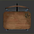 Simple Design Wooden Stool With Blue Metal Frame Adjustable Height And Backrest