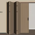 Folding Door Wooden Modern Open Design For Interior Room With Natural Wood Frame