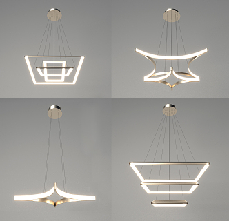 Modern chandelier combination 3d model