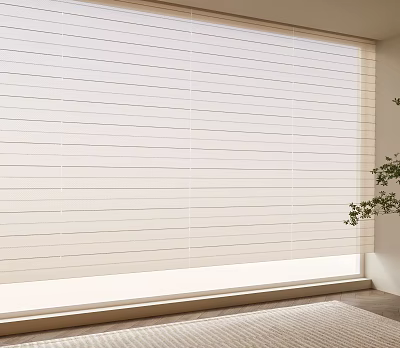 White Window Blinds Enhance Modern Room Interior With Natural Light And Decor 3d model