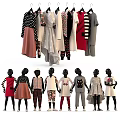 Various Stylish Clothes with Colorful Patterns and Designs Worn by Models