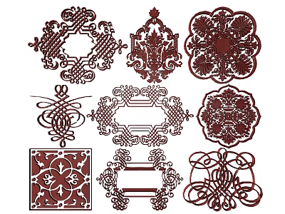 Intricate Ornamental Carvings Featuring Various Geometric Shapes And Detailed Patterns 3d model