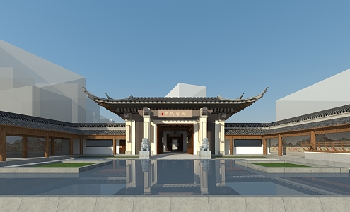 New Chinese-style Gate Ancient Mansion 3d model