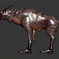 3D Fantasy Creature Character With Pink Spotted Body Horns Claws And Glowing Parts