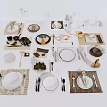 Versatile Dinnerware Set Including Plates Bowls Cutlery Napkins Placemats for Table Setting